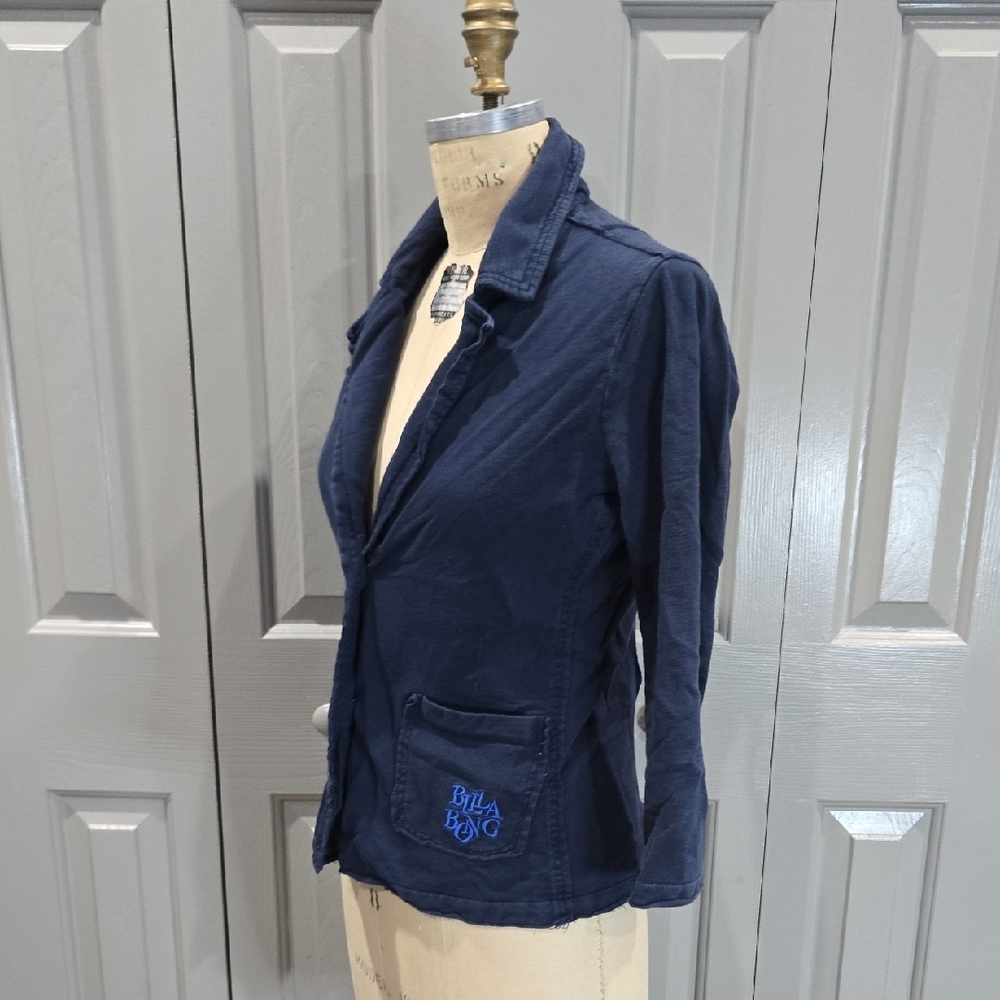 BILLABONG KNIT NAVY BLAZER WITH FRONT POCKETS SIZE LARGE - Picture 3 of 13